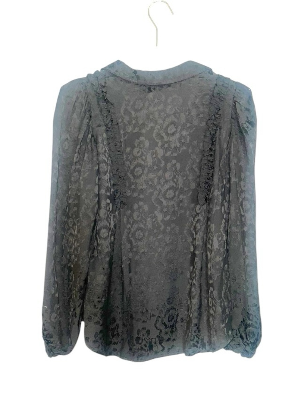 π€ πππ πππππ Black Floral Jacquard Blouse πππ Boho Luxe - Picture 3 of 10